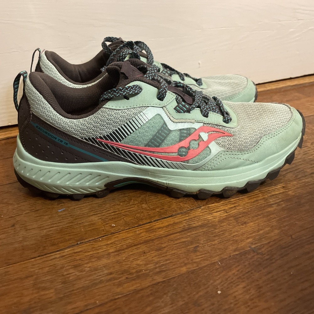Saucony Trail Running Shoes Mint Pink Womens US 10 EU 42 Excursion TR 16